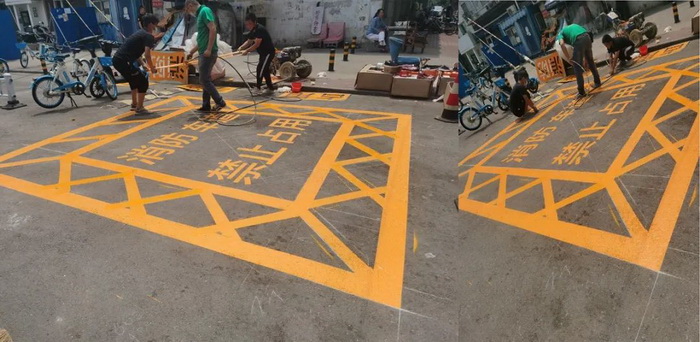 消防網(wǎng)格線施工